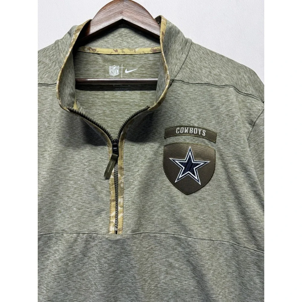 Dallas Cowboys Sweatshirt Men XL Olive Green Nike Football NFL Salute to Service